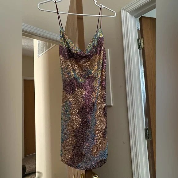 green emerald velvet dress New Orleans Logo Football Sequin Jersey Dress main image 1